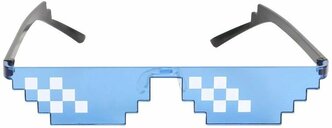 Пиксельные очки из Майнкрафт голубые