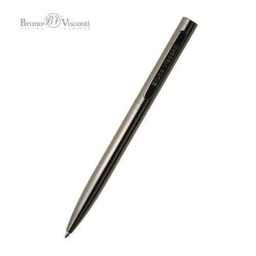 Ручка шариковая поворотная, 1.0 мм, BrunoVisconti FIRENZE, стержень синий, металлический корпус Soft Touch воронёная сталь, в футляре