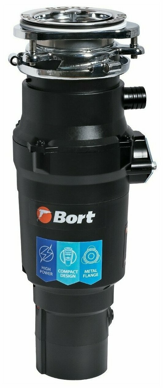 Измельчитель пищевых отходов Bort TITAN 7000 Мощность л. с. 1 ; 780 Вт; 3,2 кг/мин; 3600 об/мин
