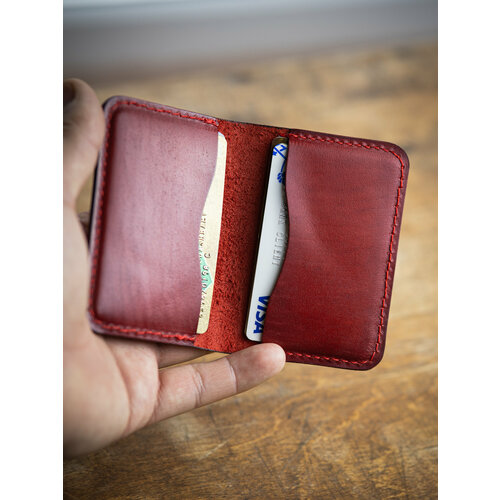 Визитница SAFFA, фактура гладкая, красный