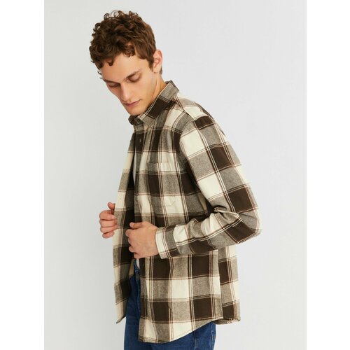 фото Рубашка zolla, размер xl, бежевый