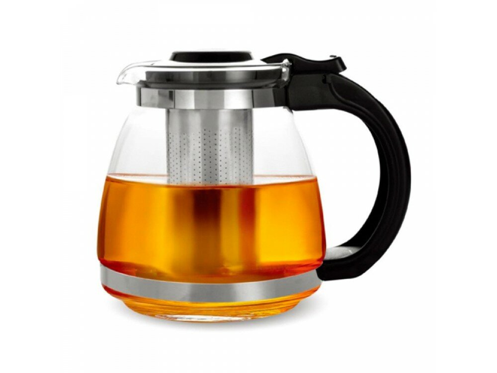 Стеклянный чайник для чая с металлическим фильтром 1,6 литра