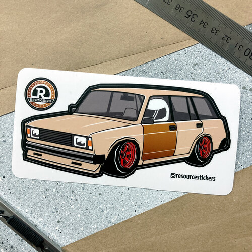 Наклейка машинка Жигули 2104 (бежевый)