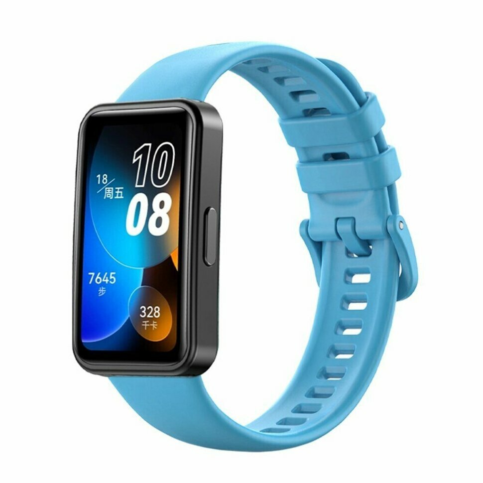 Силиконовый ремешок для HUAWEI Band 8 (голубой)