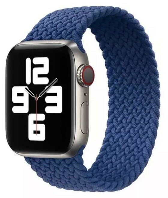 Ремешок на руку для Apple Watch 42/44/45/49 мм, нейлоновый эластичный №12, синий