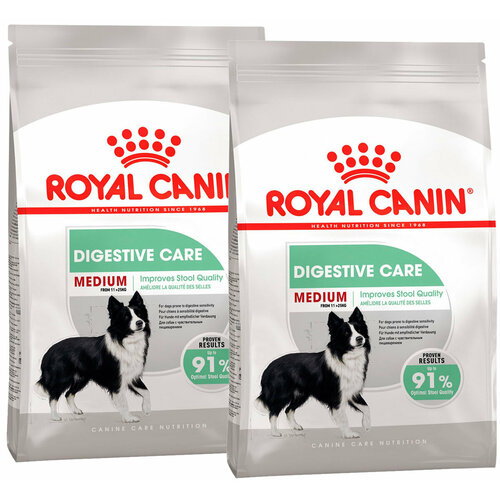 Сухой корм ROYAL CANIN MEDIUM DIGESTIVE CARE для взрослых собак средних пород для поддержания здоровья пищеварительной системы (12 + 12 кг)