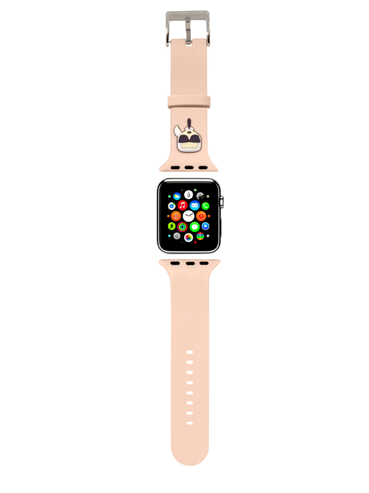 Lagerfeld для Apple Watch 41/40/38 mm ремешок Silicone Karl head Pink