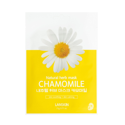 LanSkin Mask Natural Herb Chamomile Маски тканевые для лица увлажняющие с ромашкой 21 гр 10 шт крем для лица с экстрактом ромашки lanskin chamomile natural herb cream