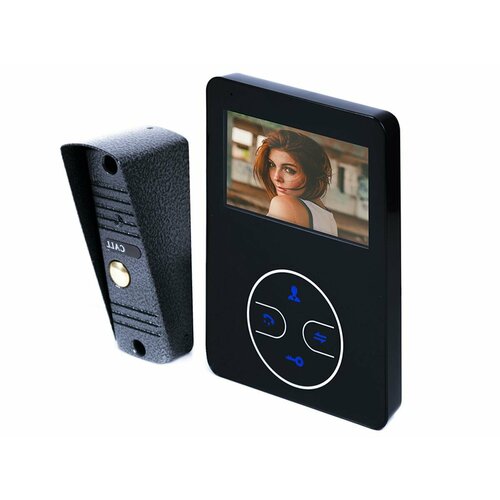 Домофон с диагональю 4.3 - HDcom B-404 с записью, домофон ccd, цветной видеодомофон сенсорный, домофон для частного дома подарочная упаковка