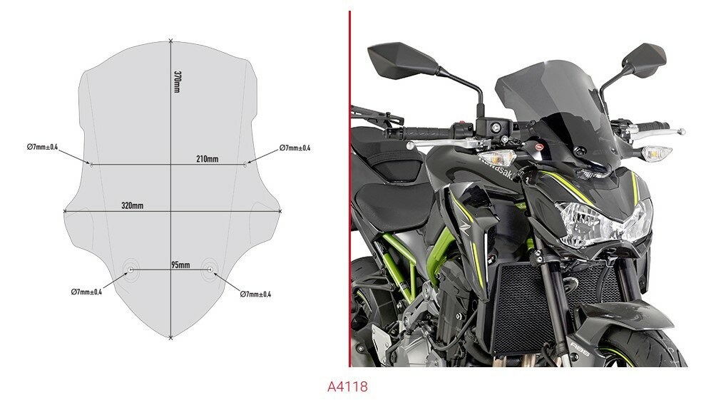 Стекло ветровое GIVI Kawasaki Z 900 (17-18)