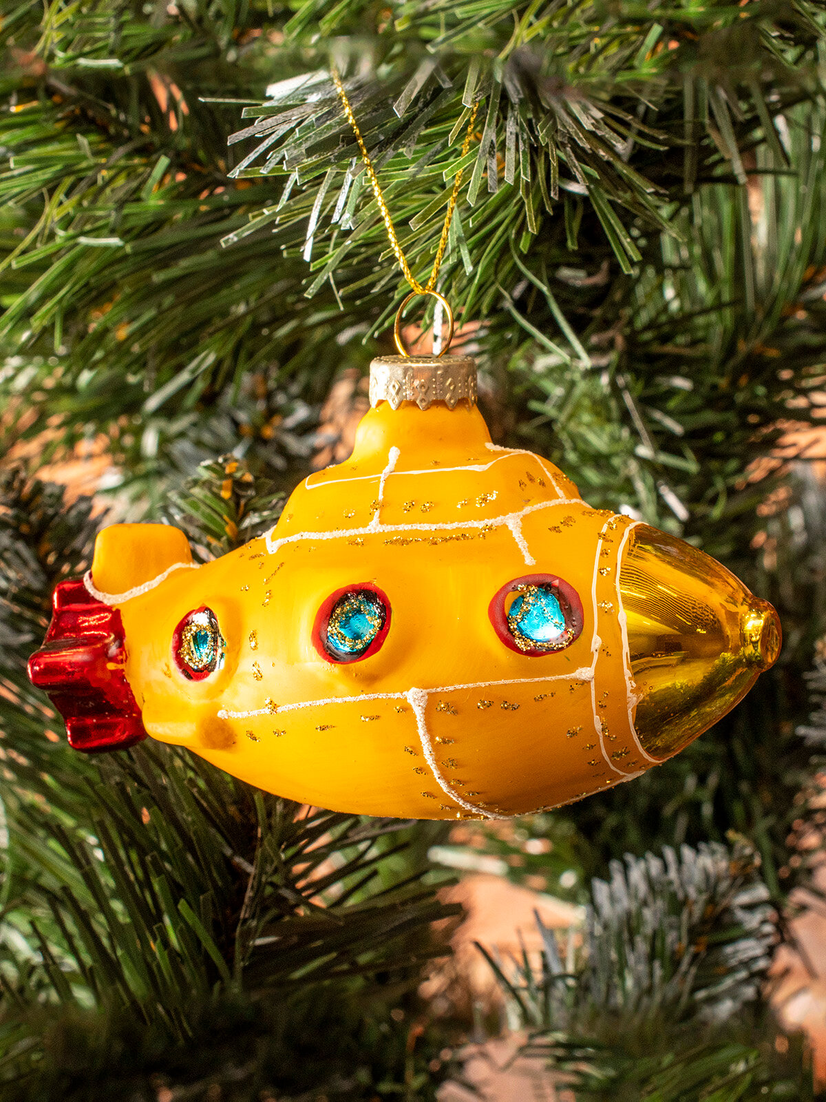 Стеклянная новогодняя елочная игрушка "UltraMarin" 123-LN Подводная лодка