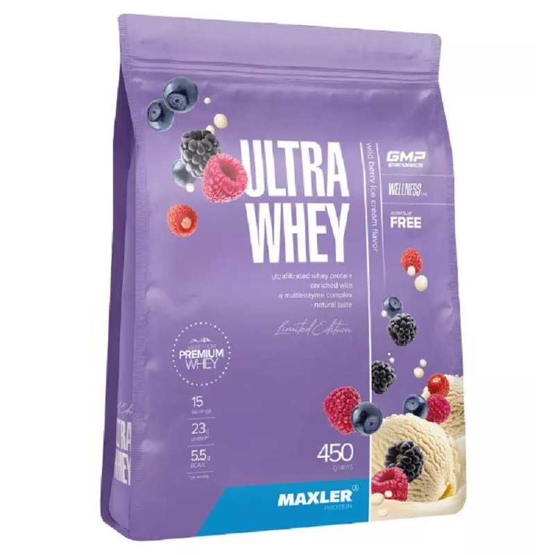 Ultra Whey Protein 450 gr bag, 15 порции(й), лесные ягоды и мороженое