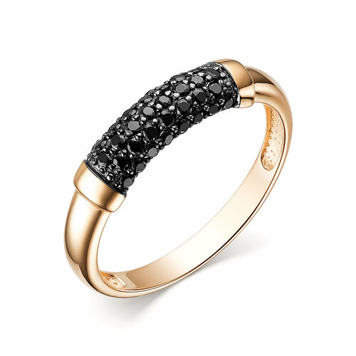 фото Кольцо diamant online, золото, 585 проба, фианит, размер 18, черный