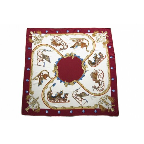 фото Платок tranini,90х90 см, бежевый, голубой