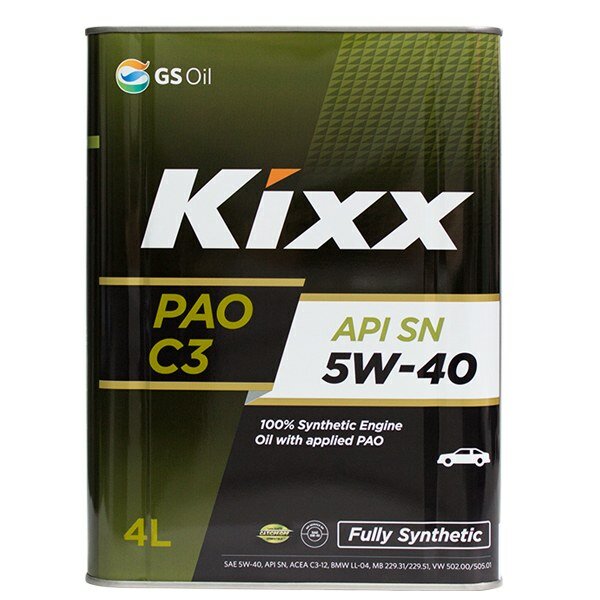 Масло моторное kixx pao 5w-40 синтетическое 4 л l209244te1