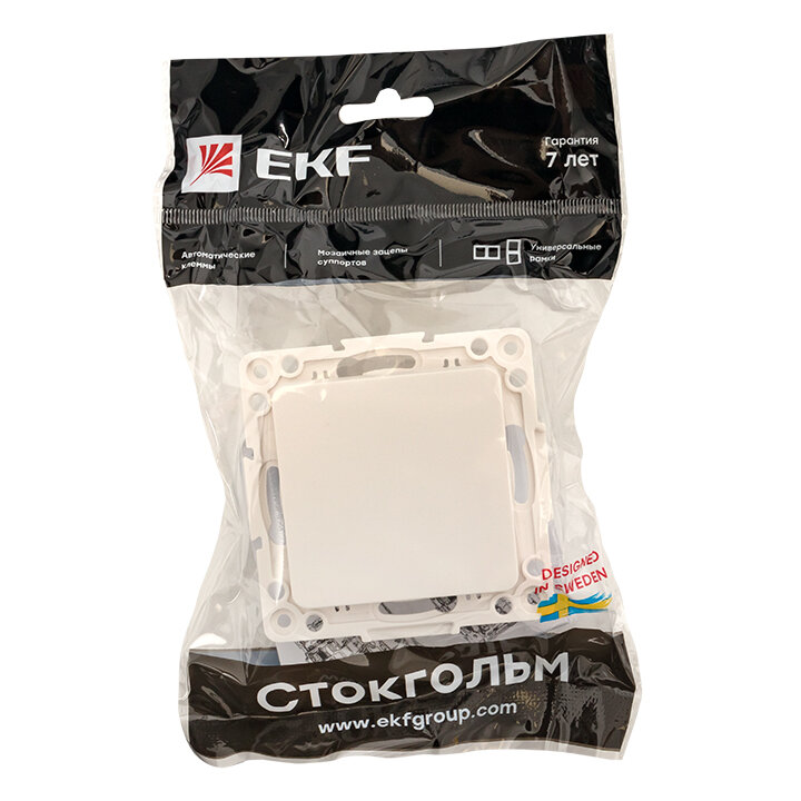 EYV10-121-20 EKF PROxima Стокгольм Белый Выключатель 1-кл, 10А, винт.клеммы - фото №9