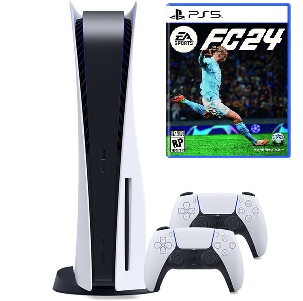 Игровая приставка Sony PlayStation 5, с дисководом, 825 ГБ SSD, два геймпада + FIFA 24