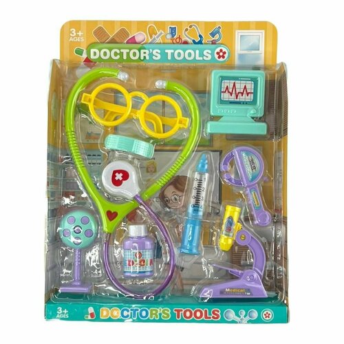 Игра ролевая Набор Jile Toys Доктор Doctors Tools, 27см, на блистере с подставкой