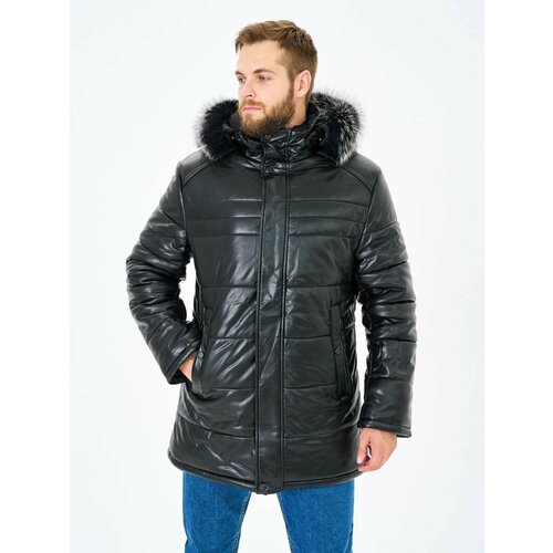 Кожаная , размер 48, черный