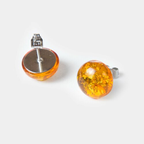 Серьги пусеты BL Jewelry Pin, аметист, цоизит, тигровый глаз, гранат, коралл, родонит, сердолик, агат, говлит, халцедон, нефрит, янтарь, горный хрусталь, кахолонг, кварц, желтый