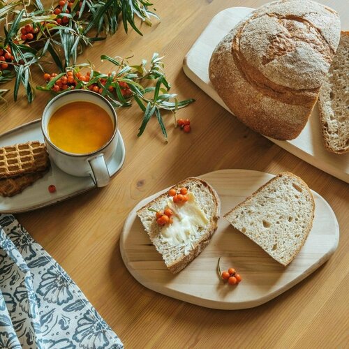 Разделочная доска деревянная KOYDA, 28х19 см, береза. Разделочные доски для кухни, для приготовления и подачи блюд