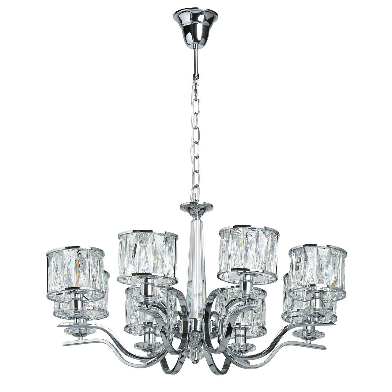 фото Подвесная люстра Chiaro Камилла 436010408, E14, 480Вт, кол-во ламп:8шт, Хром