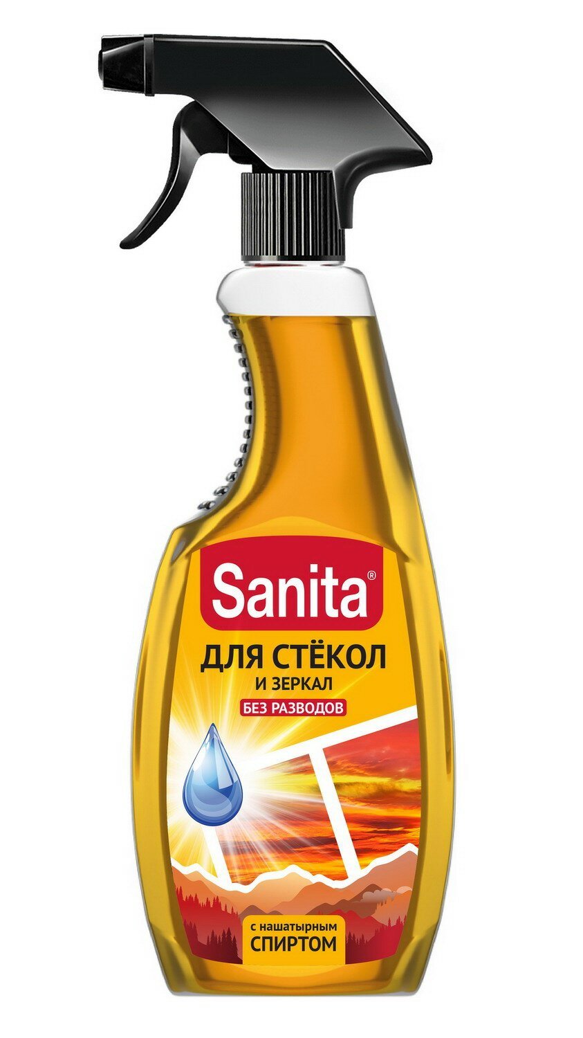 Картинки Спрей SANITA для стекол и зеркал с нашатырным спиртом 500 мл