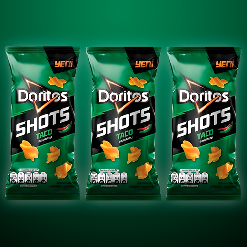 Кукурузные чипсы Doritos Shots Taco Острые 3 шт. по 30 г Турция