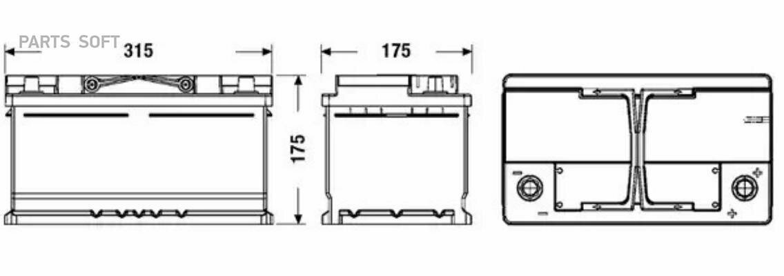 EXIDE EL752 Аккумуяторная батарея Start-Stop EFB [12V 75Ah 720A B13]