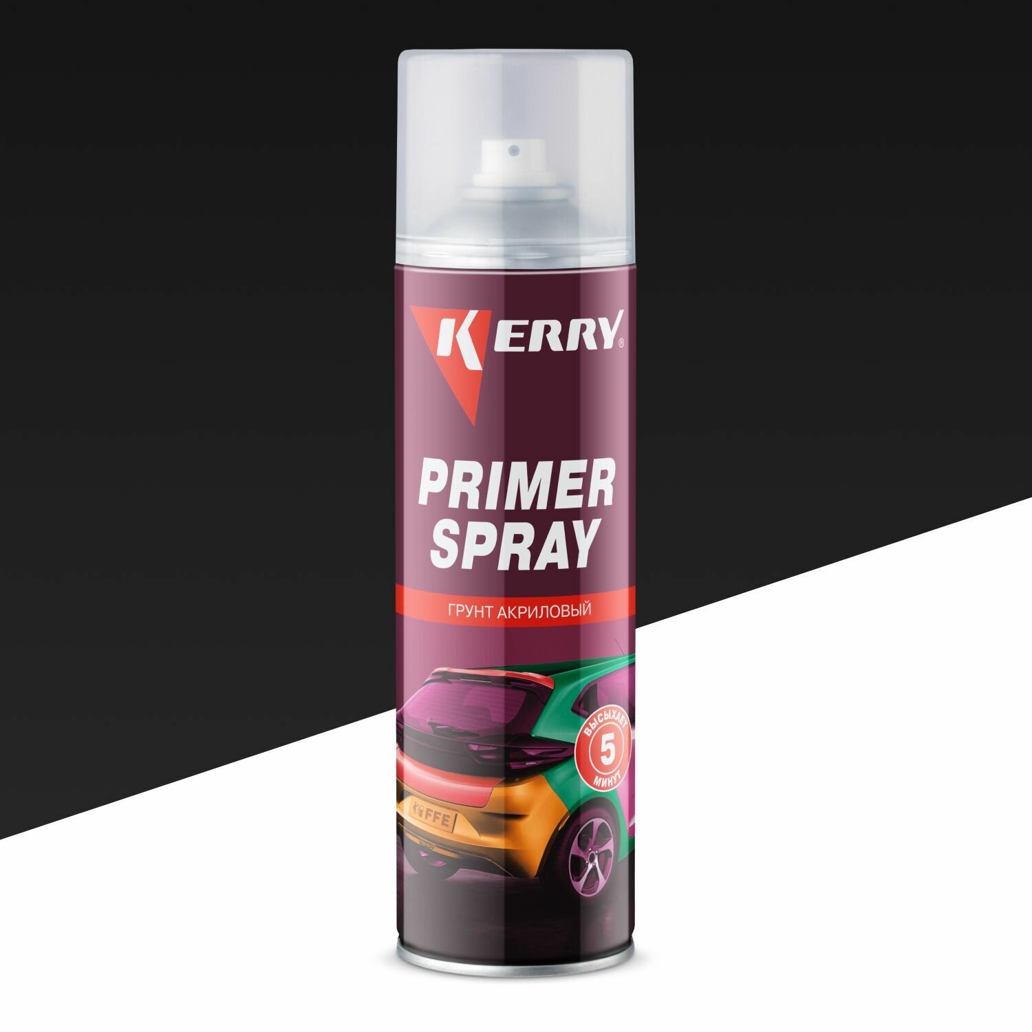 фото KERRY 006-1 Kerry Грунт акриловый серый PRIMER SPRAY 405 гр KR0061