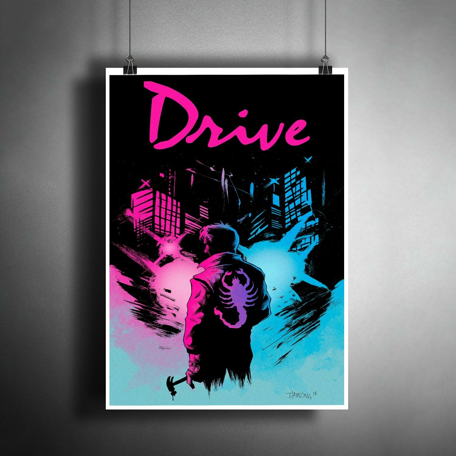 Постер плакат "Фильм: Драйв. Drive. Актёр Райан Гослинг" / Декор для дома, офиса, комнаты, квартиры, детской A3 (297 x 420 мм)