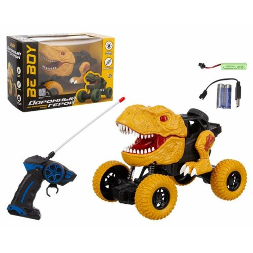Машинка-динозавр р у BeBoy, USB зарядное устройство, амортизаторы, световые эффекты, размер игруш машинка динозавр р у beboy с паром usb зарядное устройство свет и звук эффекты размер 19 5x15