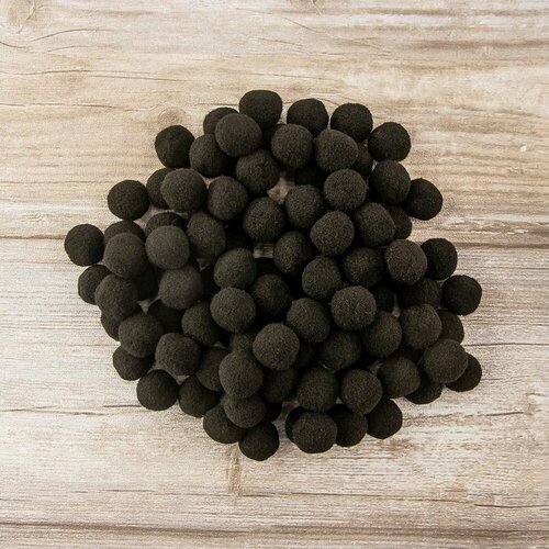 Помпоны декоративные PASSAN Россыпь, диаметр 20 мм, черные, 100 шт