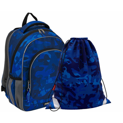 Рюкзак Erich Krause - ErgoLine 15L - Sea Camo - с мешком erich krause ergoline 15l neon skate с мешком