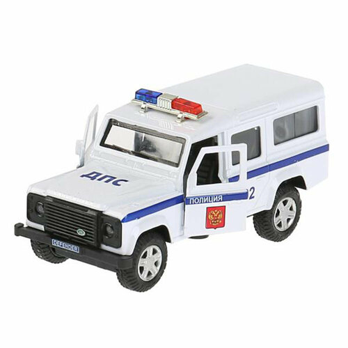 Машина Land Rover Defender Полиция 12 cм белая металл инерция DEFENDER-12POL-WH