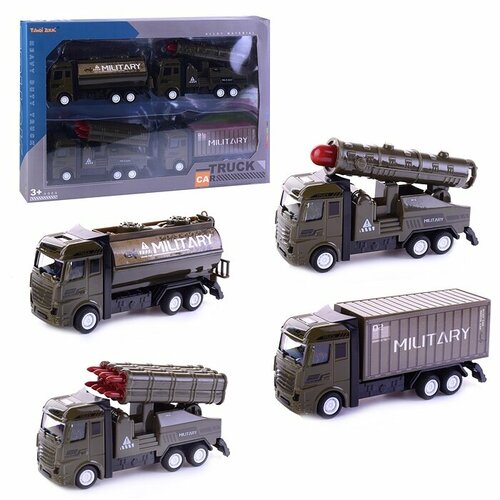 Набор военной техники Oubaoloon Truck Car, 4 машины, в коробке (TQ66F-3) набор машин toy truck set 4 шт в коробке