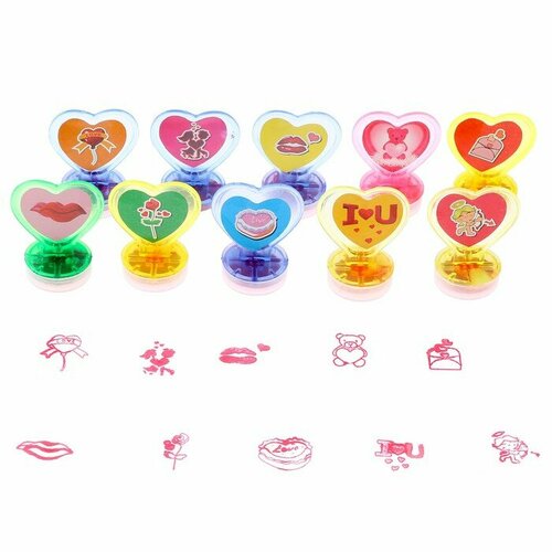 Печать цветная Романтичные сердечки набор 10 шт 520₽