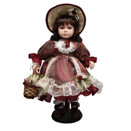 Кукла фарфоровая 12' на подставке