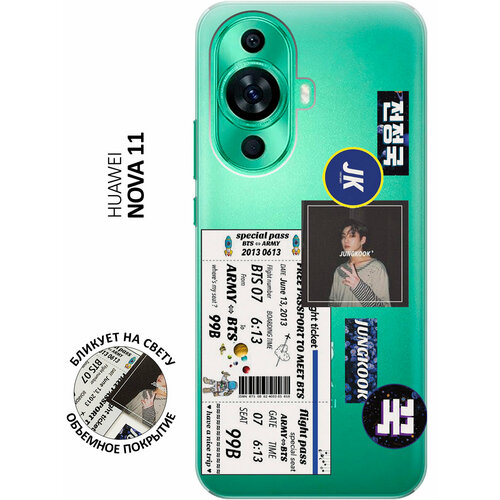 Силиконовый чехол с принтом BTS Stickers для Huawei nova 11 / Хуавей нова 11 силиконовый чехол с принтом space stickers для huawei nova 11 хуавей нова 11