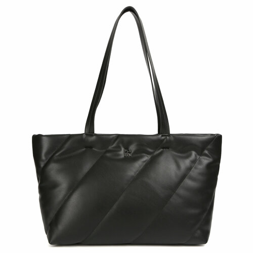 Сумка шоппер FABRETTI FR512431-2, фактура стеганая, черный сумка шоппер fabretti фактура гладкая стеганая черный