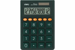 Карманный калькулятор DELI EM130GREEN зеленый, 12-разрядный