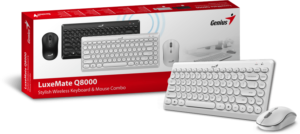 Комплект Genius беспроводной LuxeMate Q8000, белый 31340013411