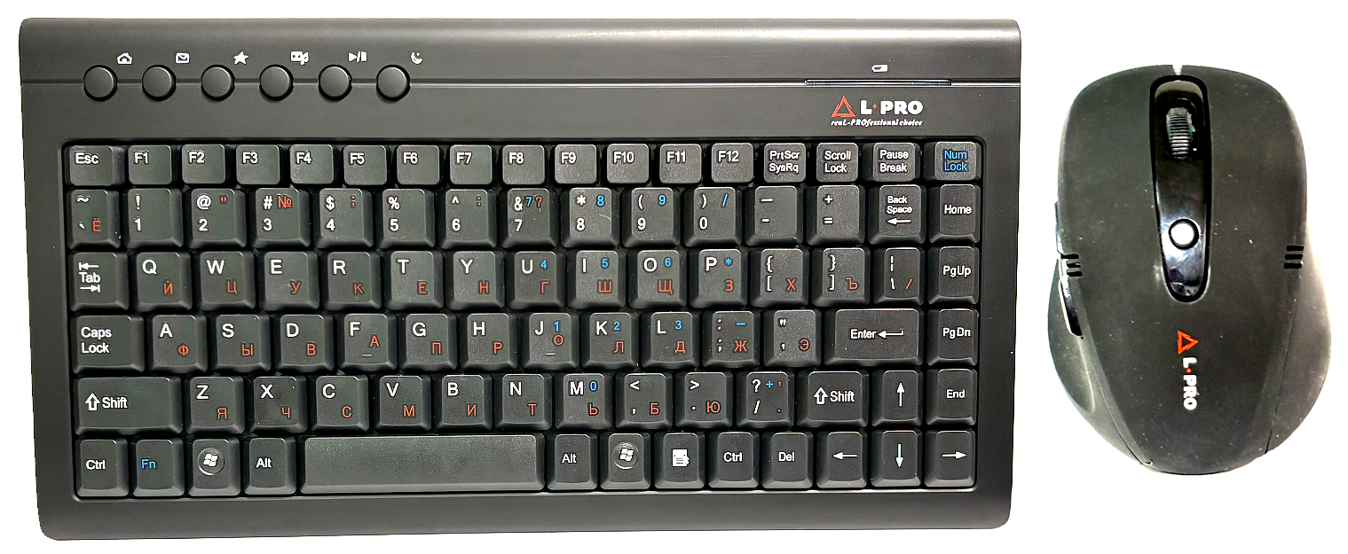 Комплект беспроводной клавиатура и мышка L-PRO 20605/1253 RU/EN