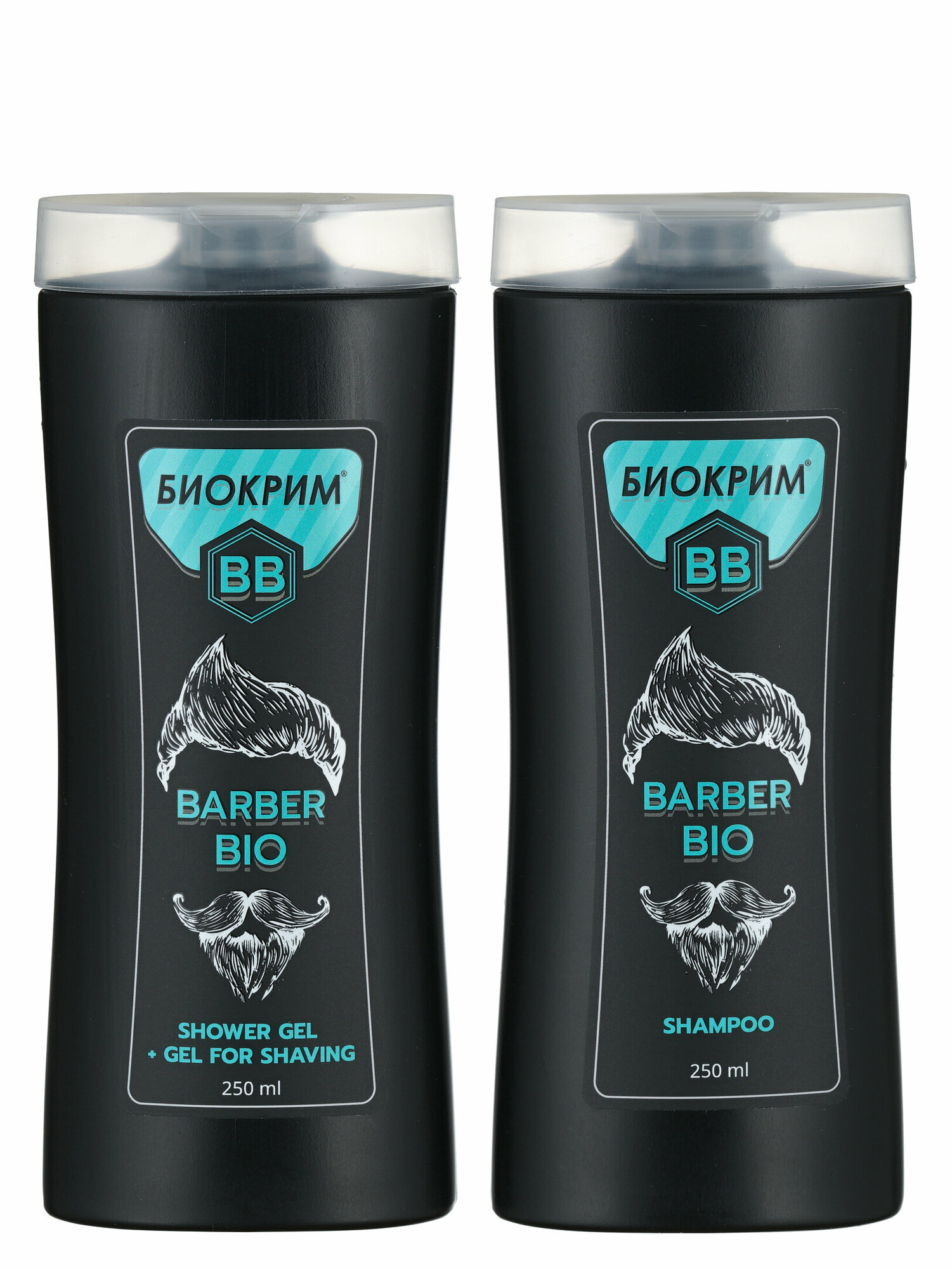 Биокрим Подарочный косметический набор для мужчин BARBER BIO шампунь + гель для душа-гель для бритья