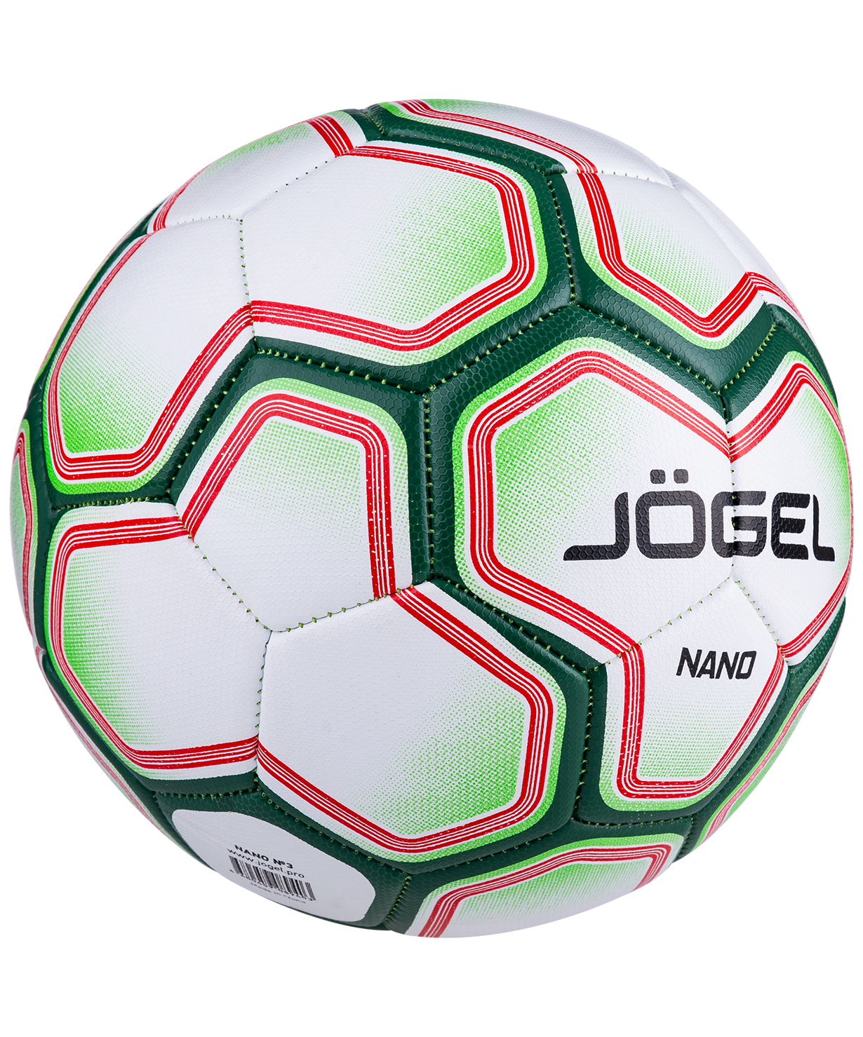 Мяч футбольный Jögel Nano №3, белый/зеленый размер 3