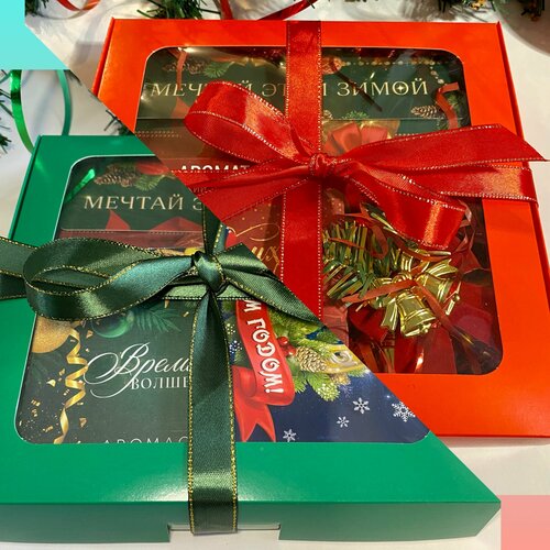 Два подарка на Новый год дракона, Подарочные наборы новогодние, 2 шт, в красном и зеленом цвете от бренда Milby