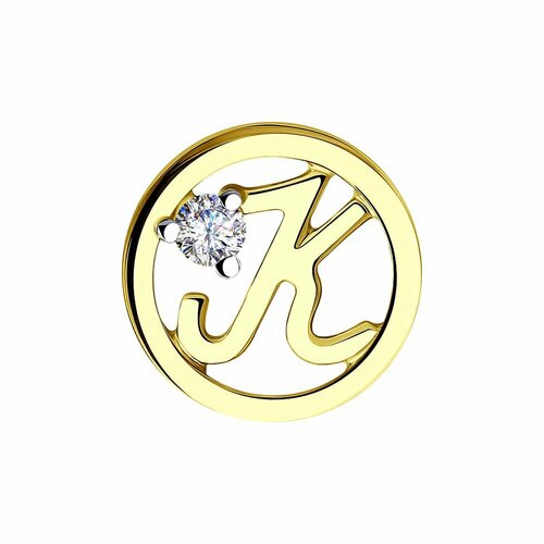 фото Подвеска diamant, желтое золото, 585 проба, фианит