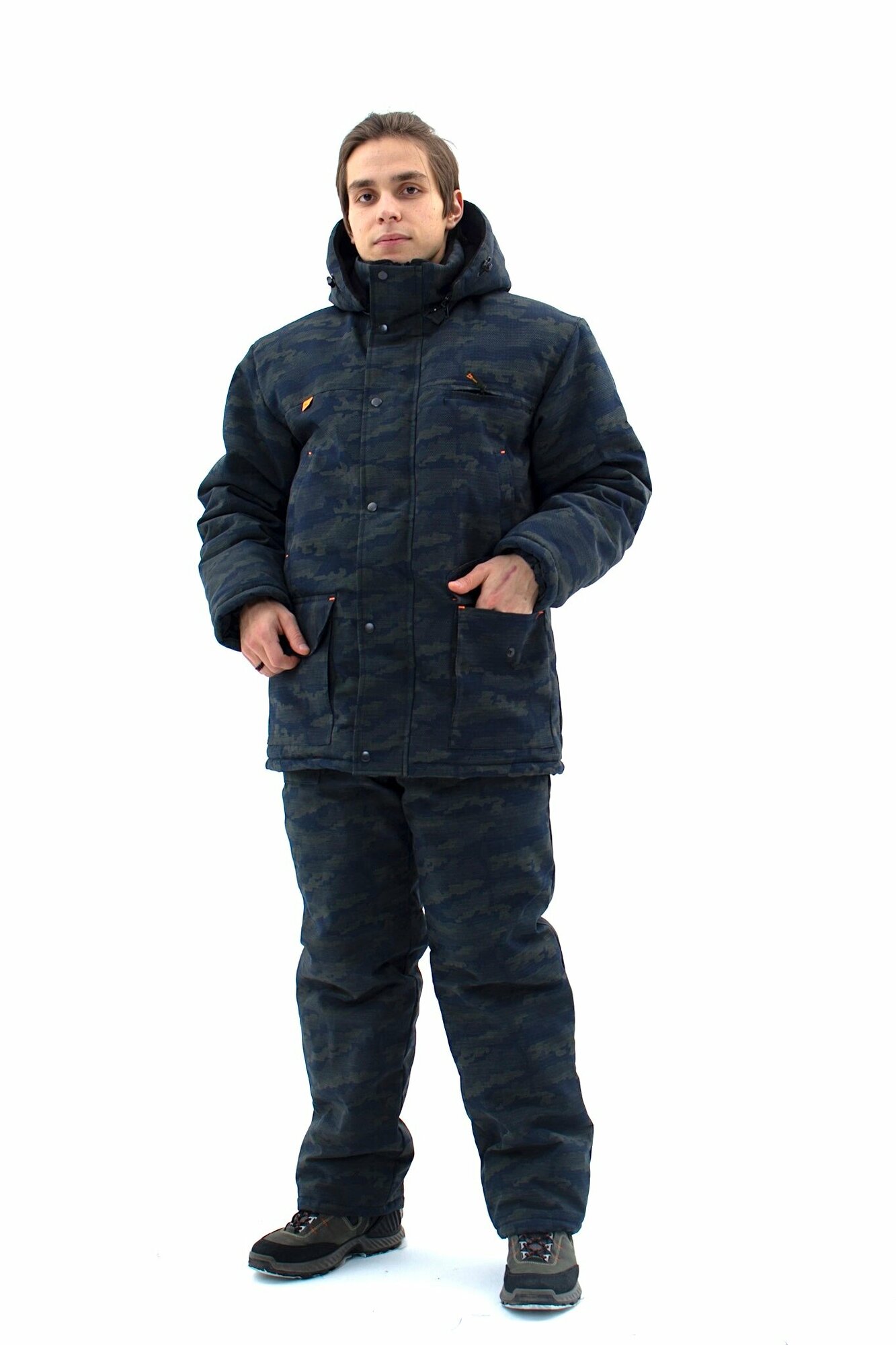 Зимний камуфляжный мужской костюм IDCOMPANY "Тайга" для охоты, рыбалки и активного отдыха