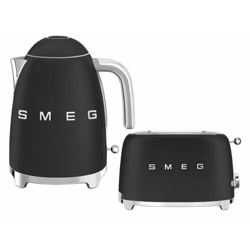 Набор Smeg чайник KLF03BLMEU тостер TSF01BLMEU Чёрный матовый 3599000₽