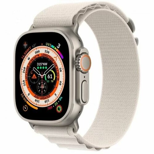 Apple Watch Ultra Titanium Case with M starlight alpine loop